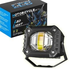 Motosiklet Scooter Led Sis Farı Set Delici Işık Beyaz Sarı Metal Kasa 1 ADET
