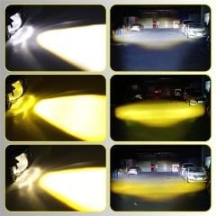 Motosiklet Scooter Led Sis Farı Set Delici Işık Beyaz Sarı Metal Kasa 1 ADET