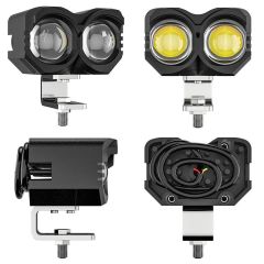 Motosiklet Sis Farı 1 ADET Metal Kasa Baykuş Model Delici Beyaz Sarı Çift Renk 12-80 Volt