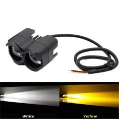 Motosiklet Sis Farı 1 ADET Metal Kasa Baykuş Model Delici Beyaz Sarı Çift Renk 12-80 Volt