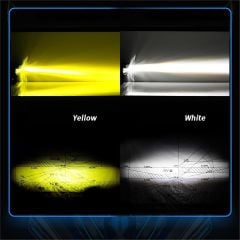 Motosiklet 3 Led Lazer Sis Farı 1 ADET Metal Kasa Baykuş Model Delici Beyaz Sarı Çift Renk 12-80 V