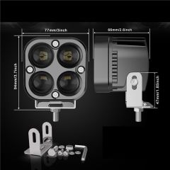 Off Road 3 inç Çift Renk Beyaz Sarı Kare Spot Çalışma Ve Sis Lambası 1 ADET