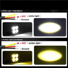 Off Road 3 inç Çift Renk Beyaz Sarı Kare Spot Çalışma Ve Sis Lambası 1 ADET