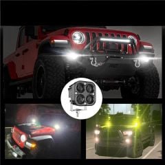 Off Road 3 inç Çift Renk Beyaz Sarı Kare Spot Çalışma Ve Sis Lambası 1 ADET