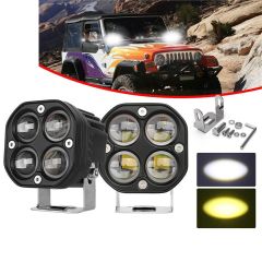 Off Road 3 inç Çift Renk Beyaz Sarı Kare Spot Çalışma Ve Sis Lambası 1 ADET