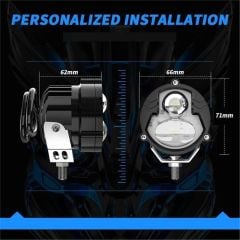 Motosiklet LED Sis Farı 1 ADET Metal Kasa Yüksek Güçlü Delici Spot Beyaz Sarı Çift Renk