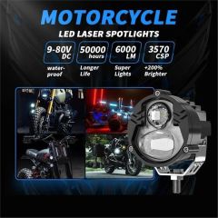 Motosiklet LED Sis Farı 1 ADET Metal Kasa Yüksek Güçlü Delici Spot Beyaz Sarı Çift Renk