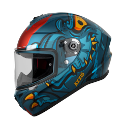 Axxis Draken Dınotton C7 Mat Blue + 1  Siyah Vizör Hediye