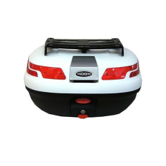 Maxem Motosiklet Arka Çanta Topcase - Sırtlıklı - Siyah - Beyaz - Gri