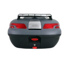 Maxem Motosiklet Arka Çanta Topcase - Sırtlıklı - Siyah - Beyaz - Gri