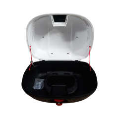 Maxem Motosiklet Arka Çanta Topcase - Sırtlıklı - Siyah - Beyaz - Gri