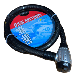 Çelik Halat Kilit 1,5 Metre 25mm Kalın - Işıklı Kilit