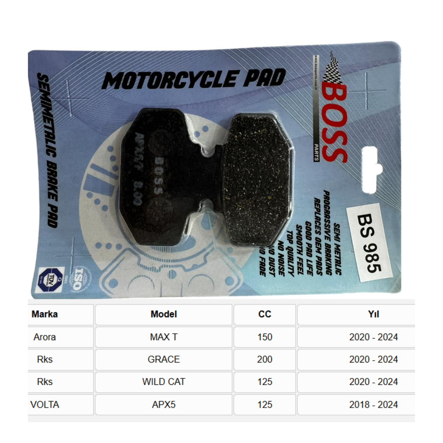 BS985 Ön Fren Balatası