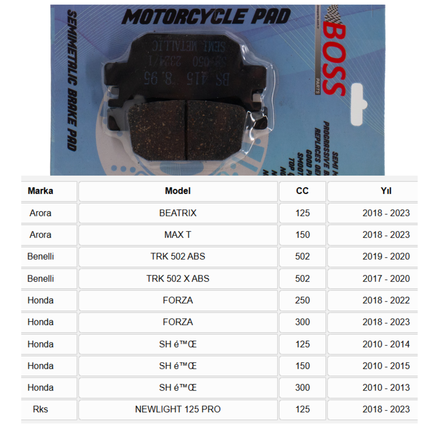 BS415 Arka Fren Balatası