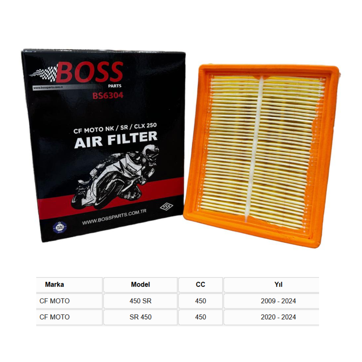 CF Moto 450 SR - SrR 450 BS6306 Hava Filtresi