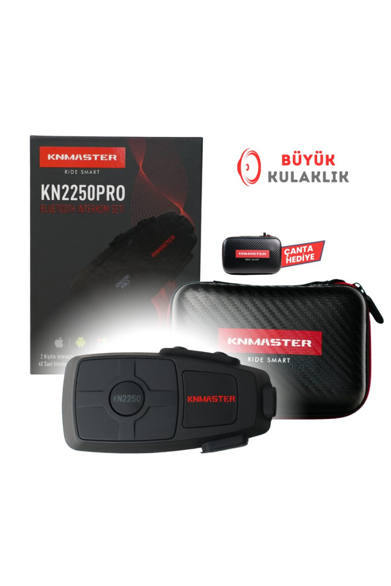 Knmaster KN2250 PRO Motosiklet Kask İnterkom Bluetooth Intercom Kulaklık Seti
