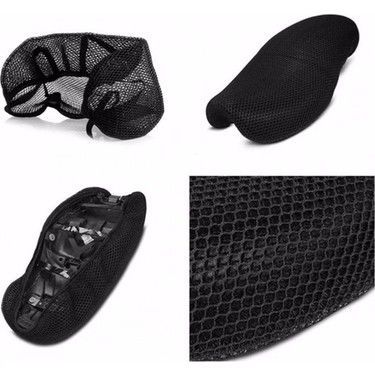 Motosiklet Sele Kılıfı Fileli Siyah Delikli -Scooter XXL