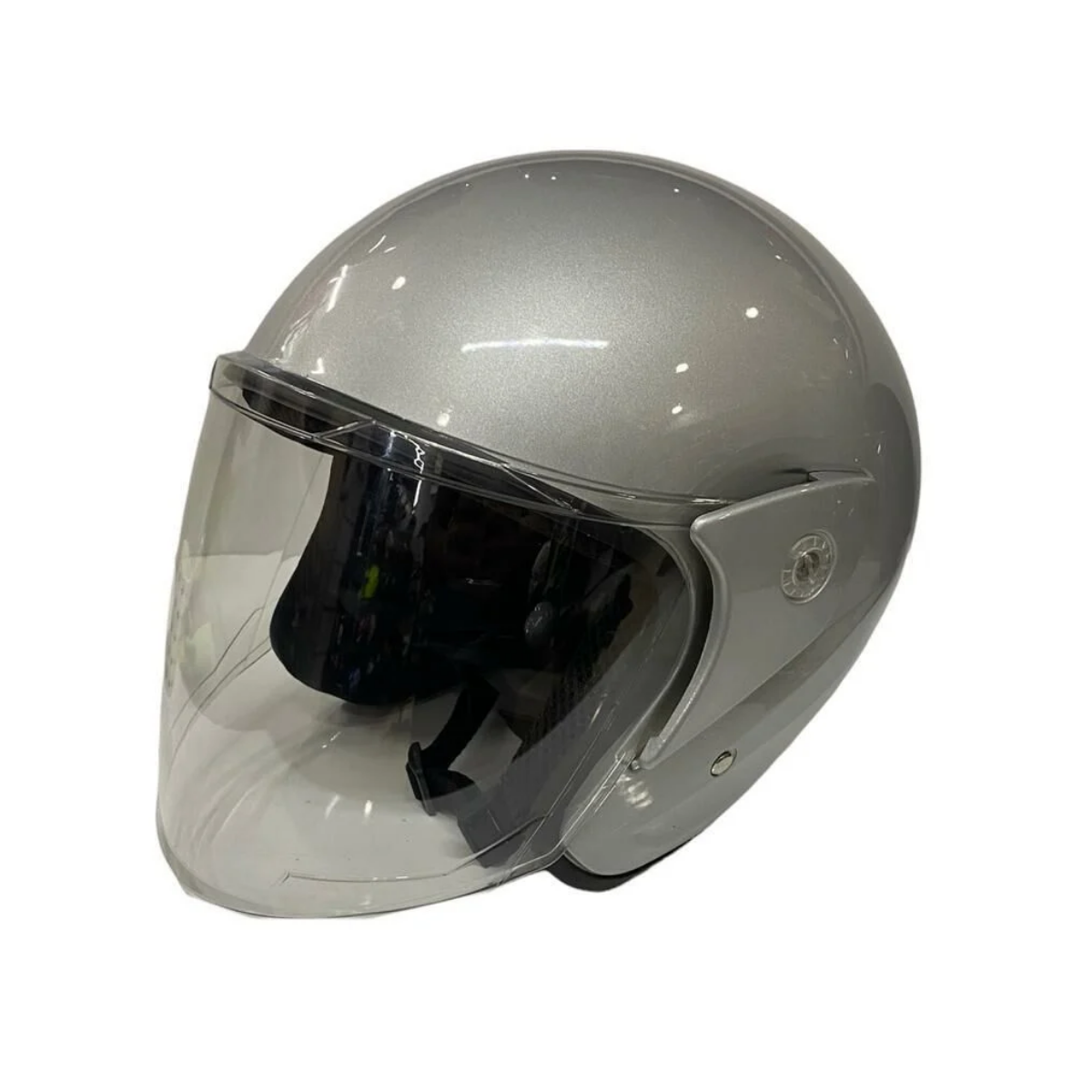 Motosiklet Yarım Kask Gri ve Beyaz