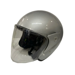 Motosiklet Yarım Kask Gri ve Beyaz