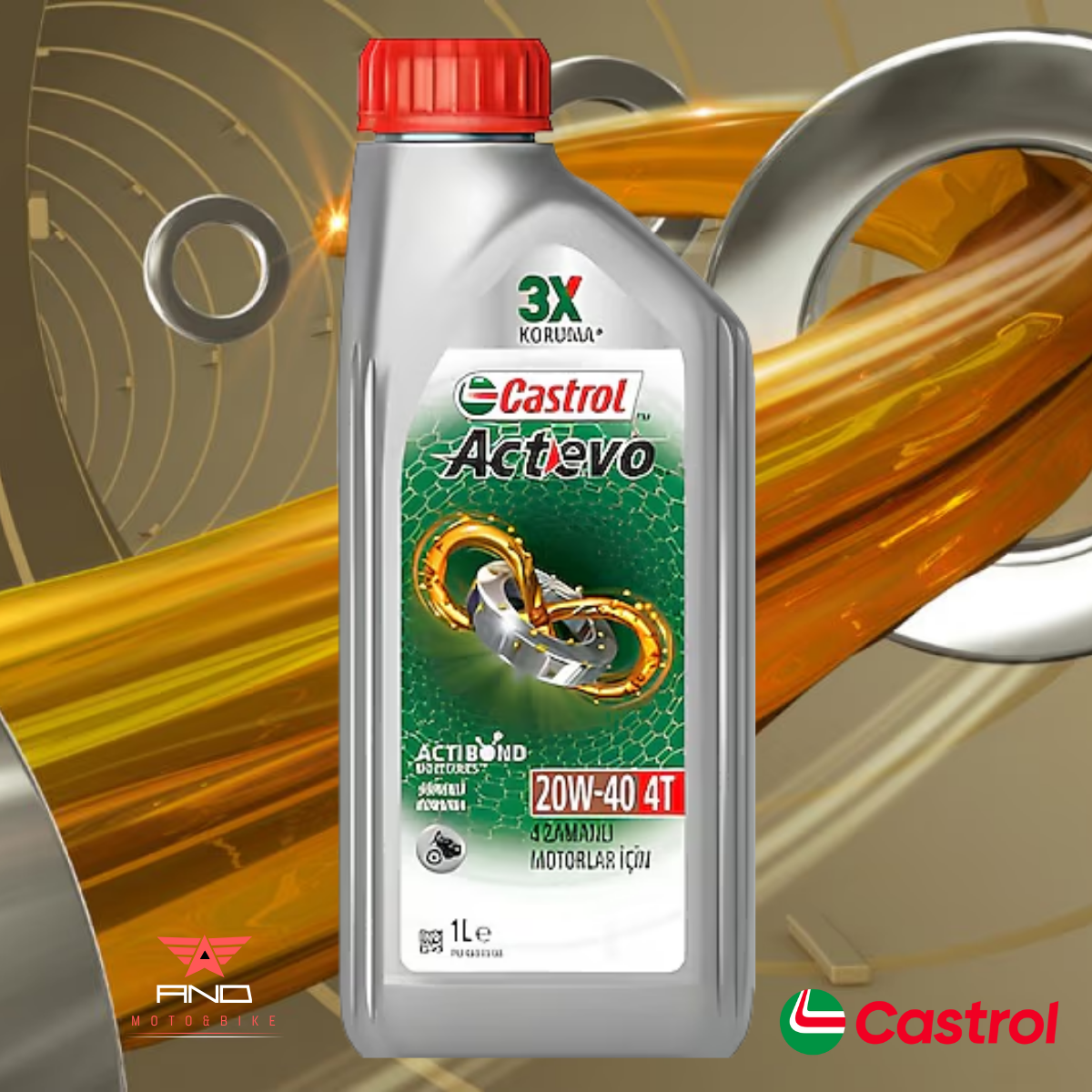 Castrol Actevo 4T 20W-40 Motosiklet Yağı 1 Lt