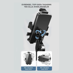 Torima Siyah JX-041  Motosiklet ve Bisiklet Telefon Tutucu - Gidon Bağlantılı