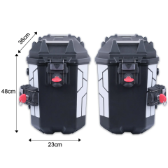 GP Kompozit Universal 26 lt x 2 Plastik Motosiklet Yan Çanta Seti Siyah