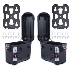 GP Kompozit Universal 26 lt x 2 Plastik Motosiklet Yan Çanta Seti Siyah