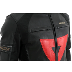 Venom D1 Racing Hakiki Deri Motosiklet Montu + Impactec Koruma Seti