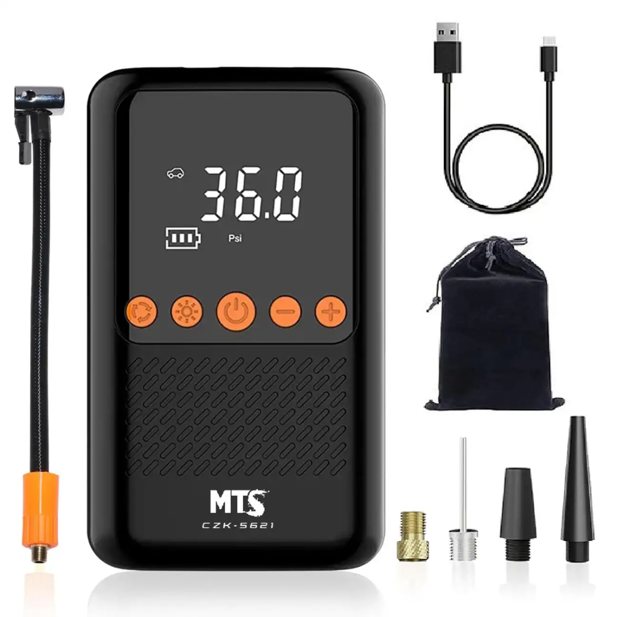 Şarjlı Lastik Şişirme Cihazı - TYPE-C UBS Şarjlı Pompa  - MTS