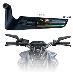 Üniversal H2 Gidon Bağlantılı Katlanır Ayna 8 / 10 mm Aynası Beyaz