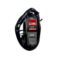 Motosiklet Açık Kapalı Düğme USB Şarjlı