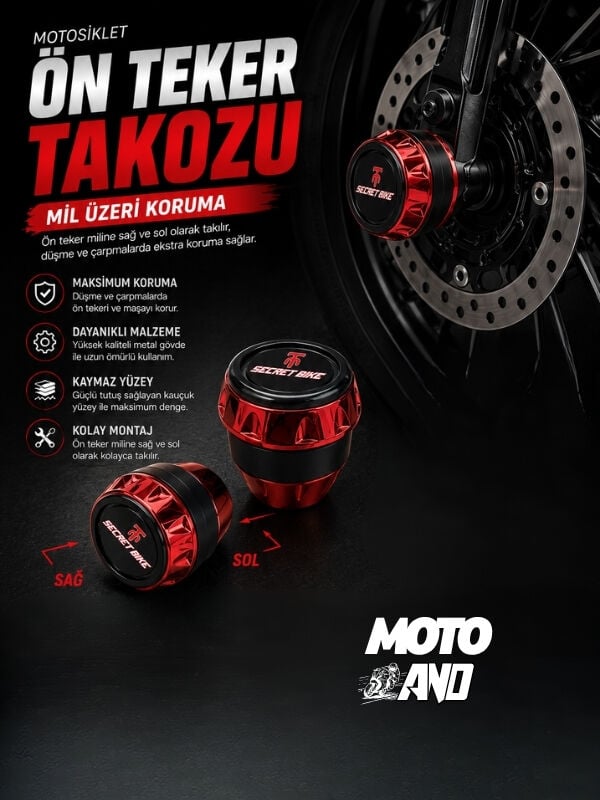 Ön Teker Koruma Takozu Üniversel KIRMIZI - Takım Set