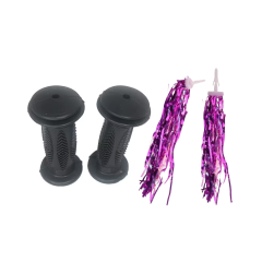 BMX Siyah Elcik 16-20 Jant Bisiklet Uyumlu Siyah Elcik + Mavi Püskül