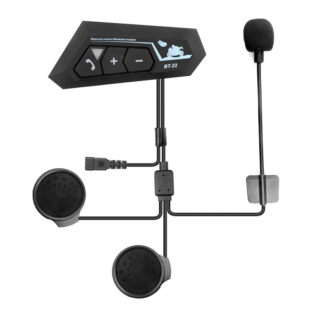 BT22 İntercom Motosiklet Kask Kulaklık Bluetooth 5.0