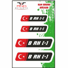 Kan Grubu Siyah Dörtlü Damla Etiket