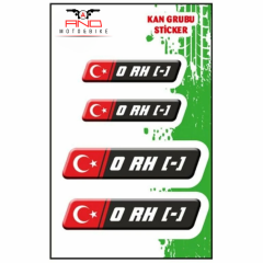 Kan Grubu Siyah Dörtlü Damla Etiket