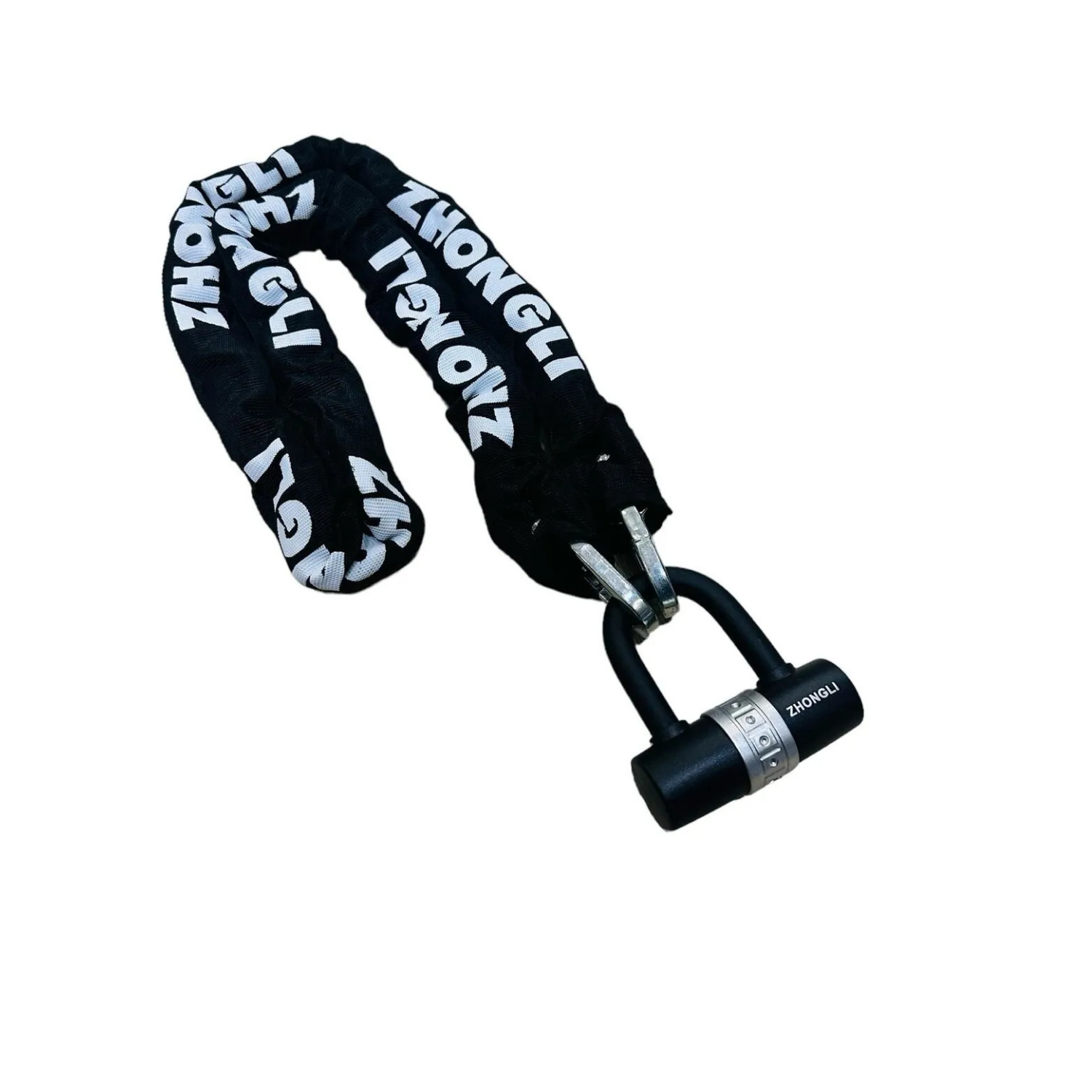 Zhongli 10x1500mm U Tipi Çelik Motosiklet Güvenlik Kilidi Halatlı Zincir Kilit