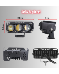Led Sis Lambası 3 Mercekli Sarı - Beyaz Çakar Mod Yoktur.