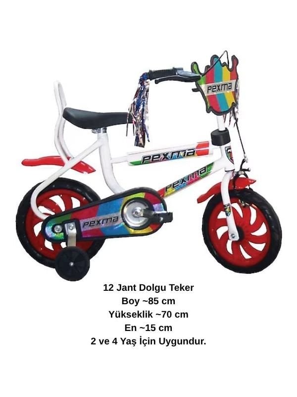 Belderia Pexma 12 Jant Çocuk Bisikleti Dolgu Teker 2 ve 4 Yaş