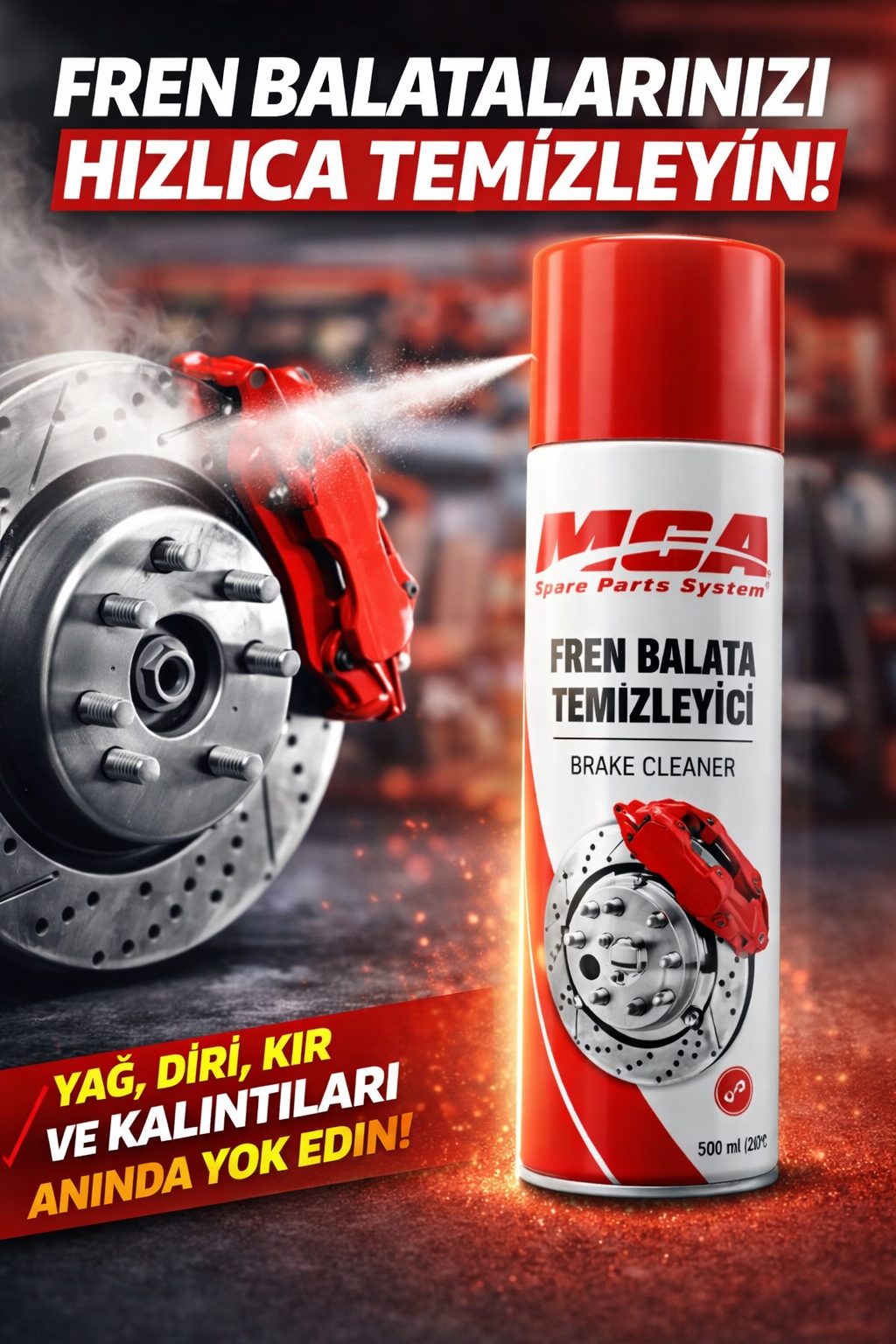 MGA Fren Balata Temizleme Spreyi Ve Genel Amaçlı Temizleyici 500 ML